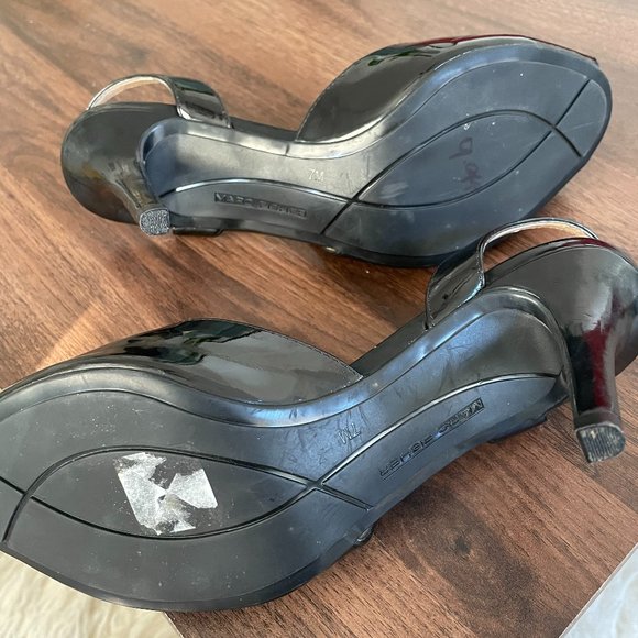 Marc Fisher Black Slingback Patent Peep-toe Heels - Picture 7 of 7